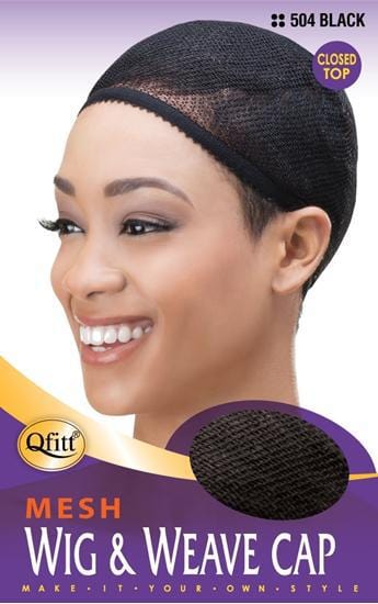 QFITT MESH WIG & WEAVE CAP CLOSED TOP BLK #504