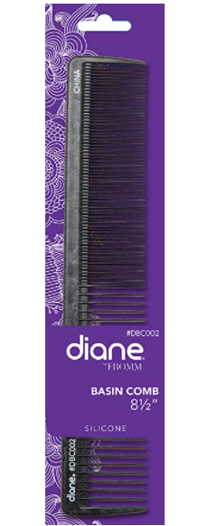 DBC002 SILICONE 8.5 BASIN COMB BLK DIANE