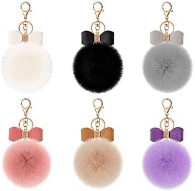 KEYCHAIN FLUFFY/BLING POM POM ASST