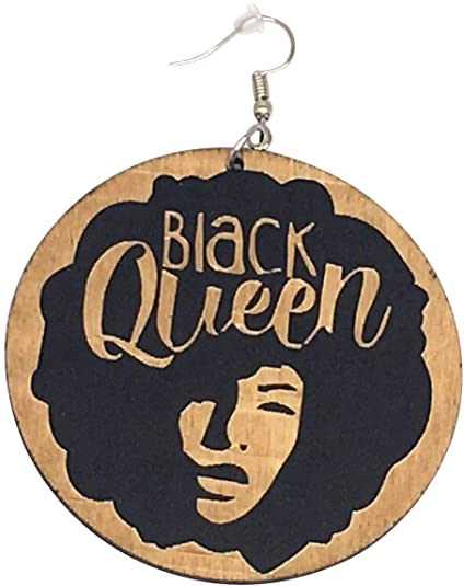 PASTEL BLACK QUEEN EARRINGS #BLK/BRN
