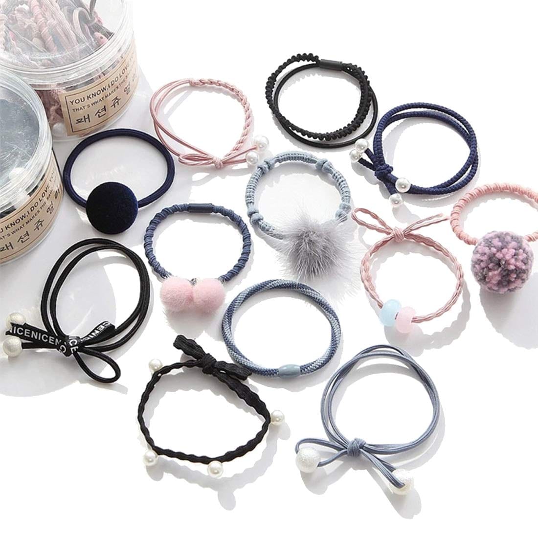 PONYTAIL HOLDER COMBO THIN 12pcs