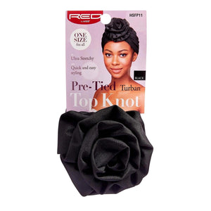 RED BY KISS PRE-TIED TOP KNOT TURBAN