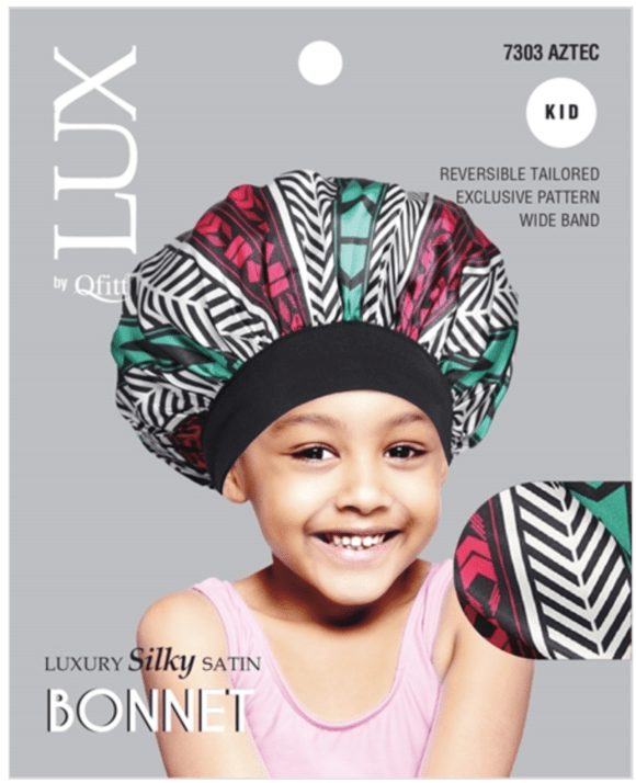 LUX KIDS SILKY BONNET QFITT AFRO ASST #7303