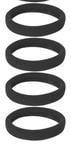 EDEN BLACK CIRCULAR HAIR BANDS 4 CT #64351