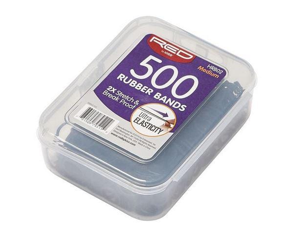 RED BY KISS MEDIUM RUBBER BANDS 500CT BLACK HRB02