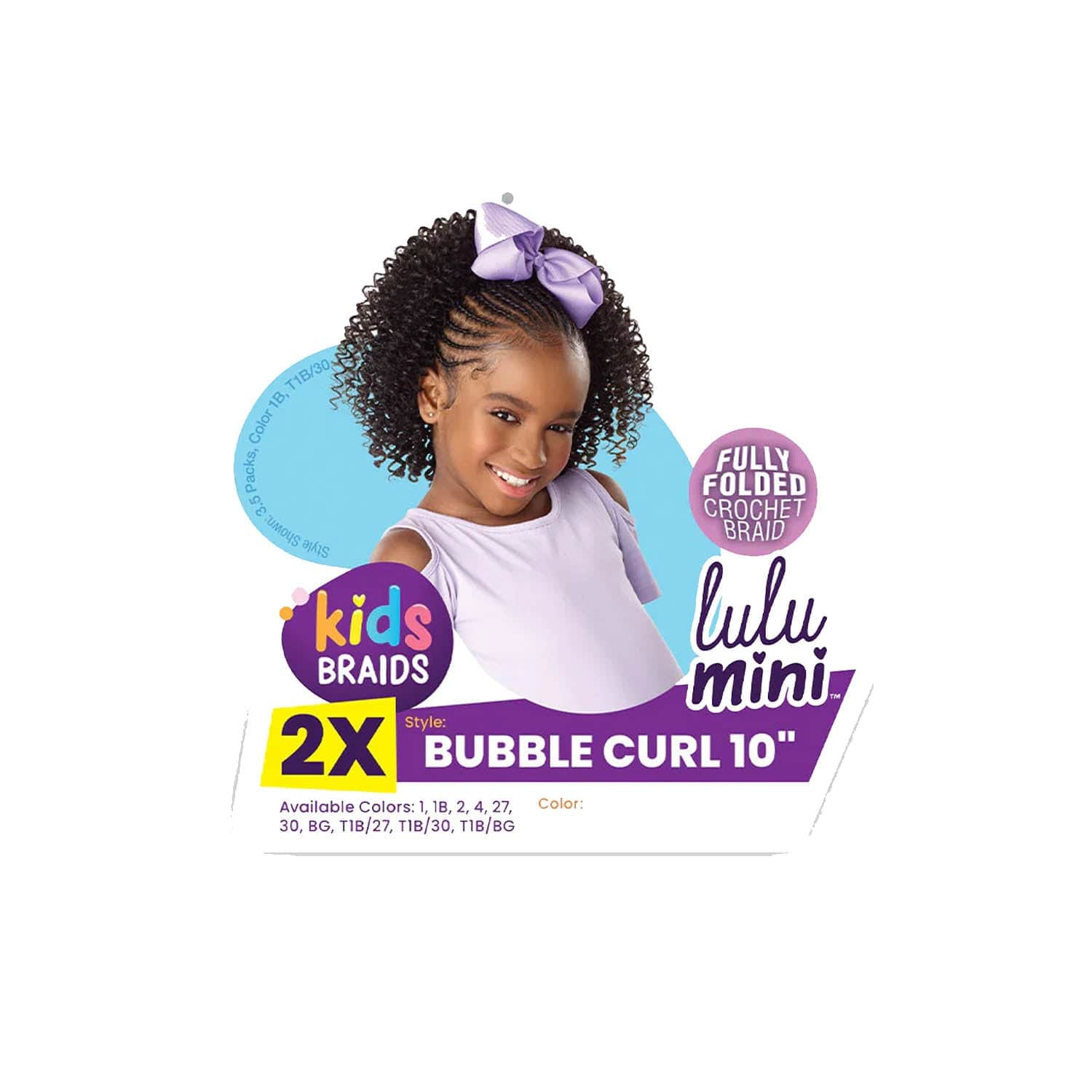 SENSATIONNEL FULLY-FOLDED KIDS 2X LULU MINI BUBBLE CURL 10"
