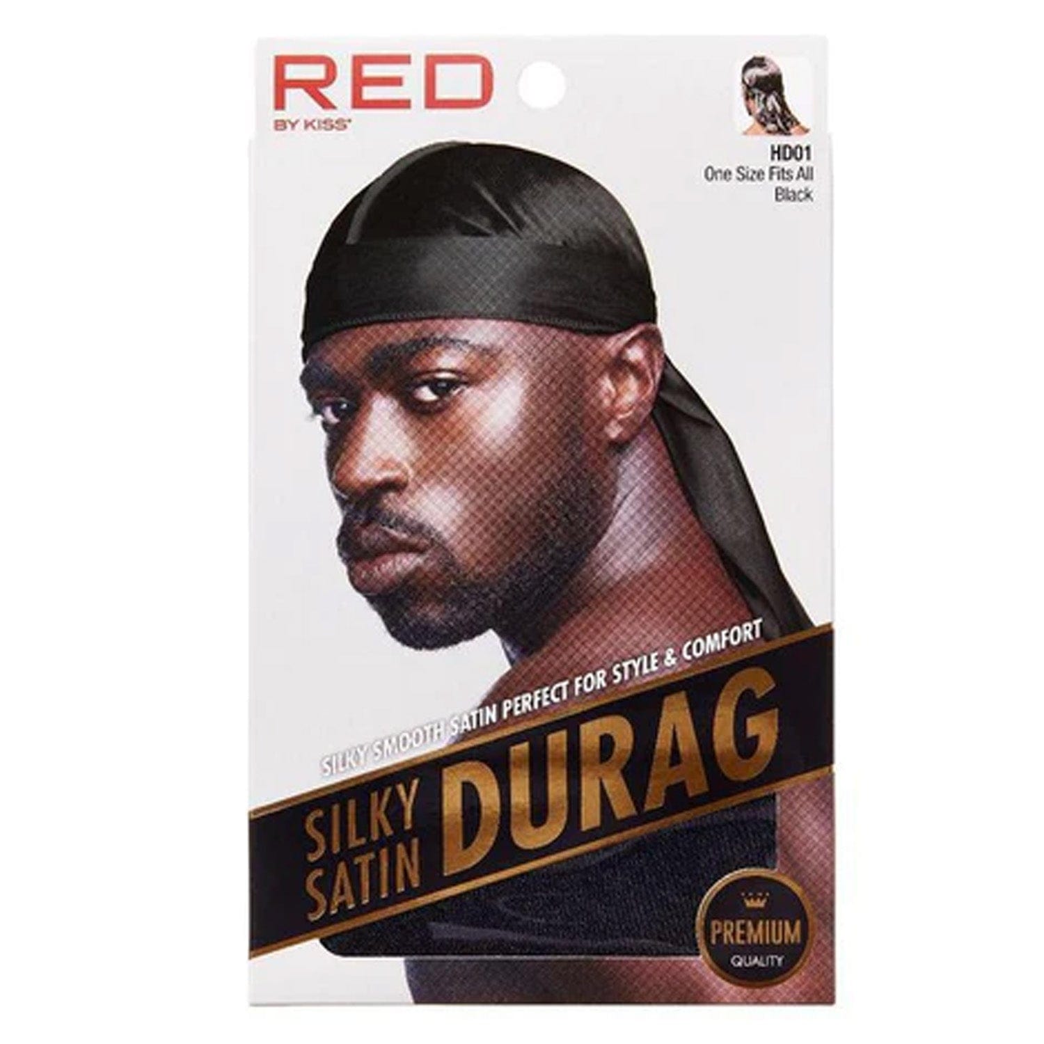 RED BY KISS SILKY SATIN DURAG BLACK HD01