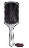 Donna Collection Small Metallic Silver Paddle Hair Brush Black 1Ea