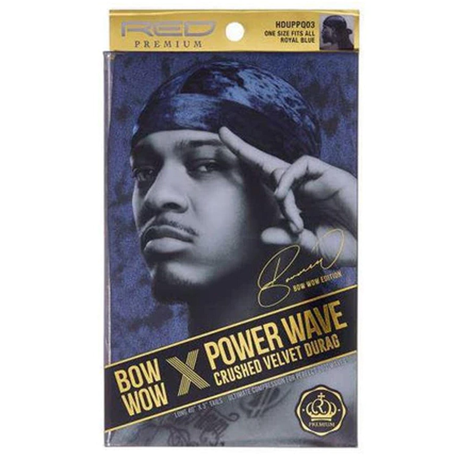 RED PREMIUM BOW WOW POWER WAVE CRUSHED VELVET DURAG