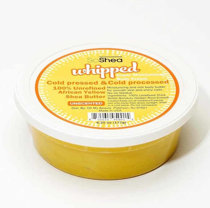 SoShea whipped Unscented Shea Butter- 6.25oz.