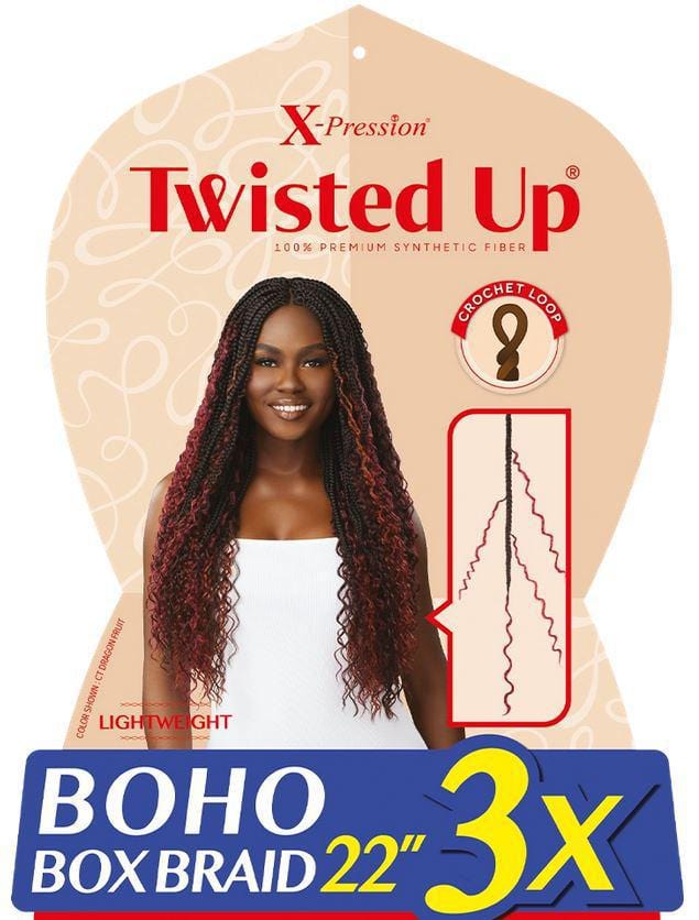 OUTRE X-PRESSION TWISTED UP CROCHET BOHO BOX BRAID 3X 22"