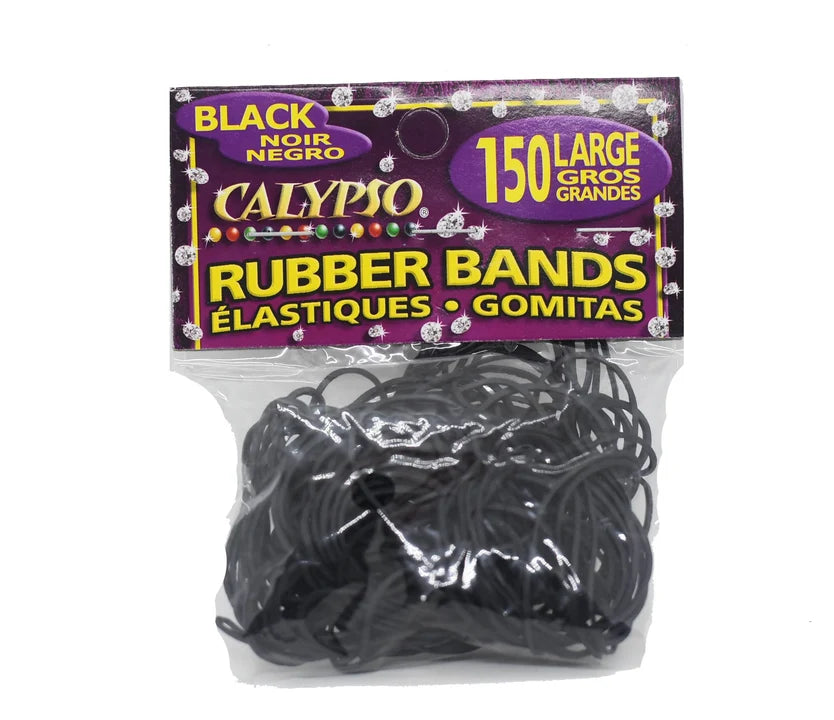Calypso Black Rubber Bands Large 150 ct