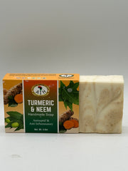 AFRICAN INDIAN HERBS TURMERIC & NEEM HANDMADE SOAP 3.8oz.