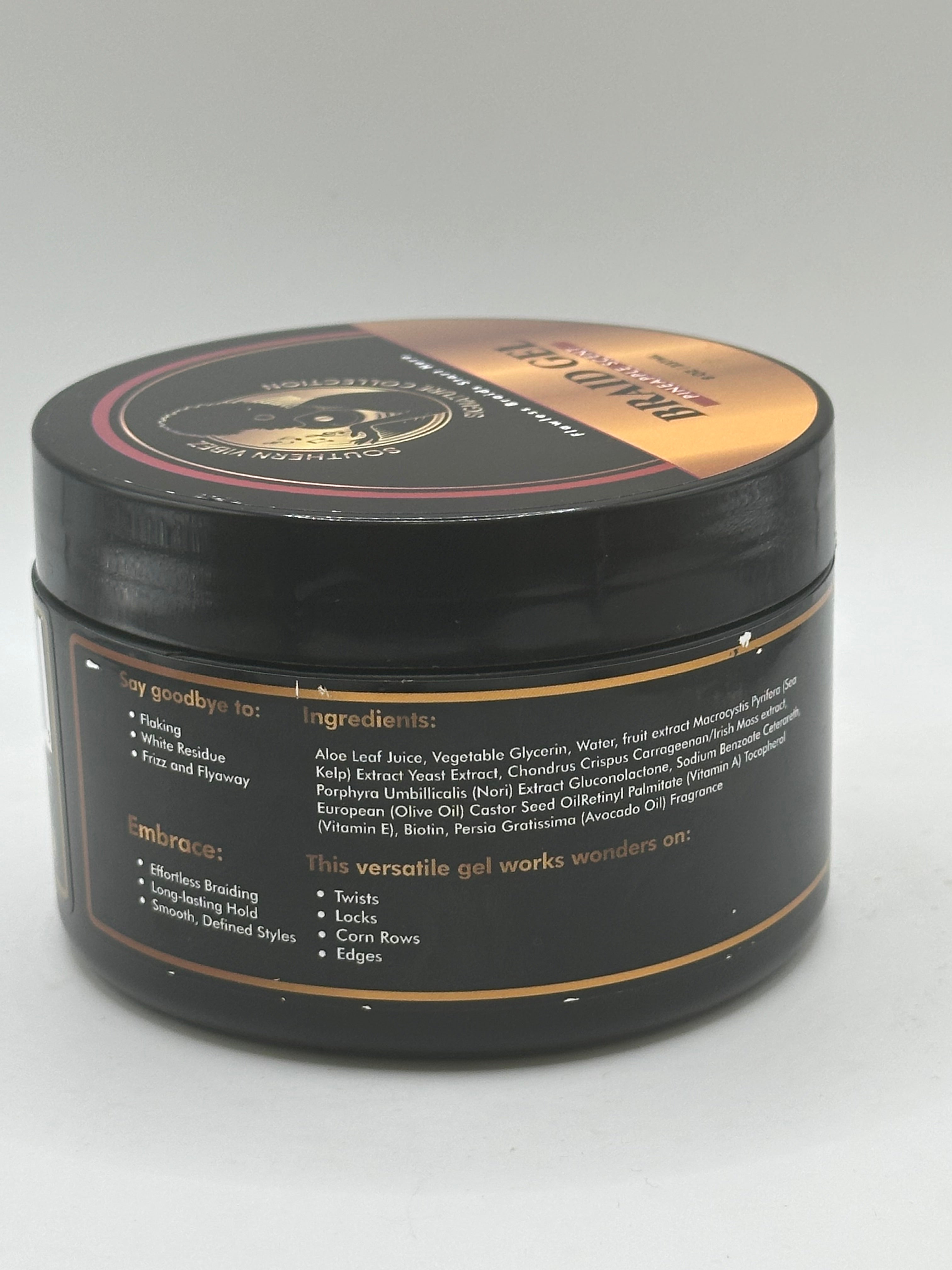 SOUTHERN VIBEZ SIGNATURE COLLECTION BRAID GEL W/PINEAPPLE SCENT 8oz.