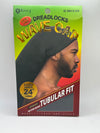 King J Extra Super 24" Long Black Tubular Fit Dreadlocks Wave Cap #2082 Black