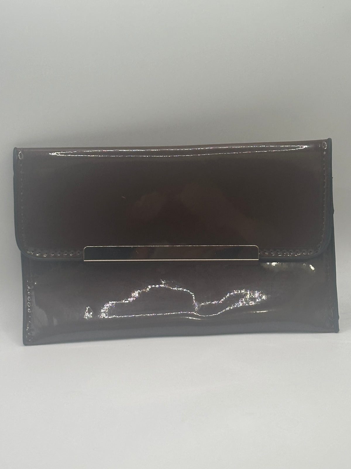 Fematoz Glossy Brown Croc-like Handbag