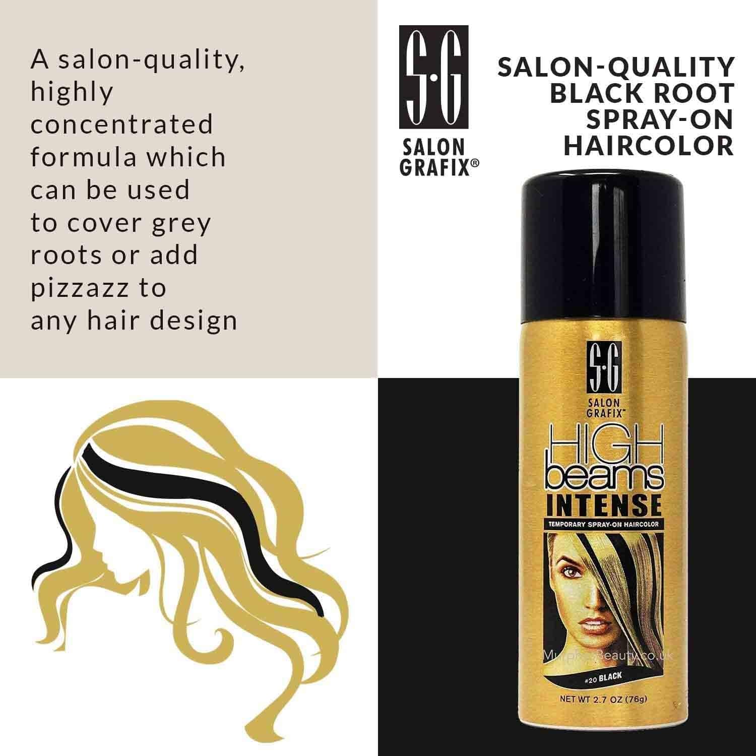 SALON GRAFIX HIGH BEAMS INTENSE TEMP SPRAY-ON HAIRCOLOR #20 BLK
