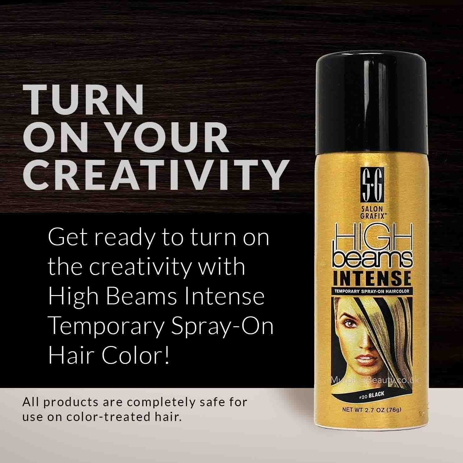 SALON GRAFIX HIGH BEAMS INTENSE TEMP SPRAY-ON HAIRCOLOR #20 BLK