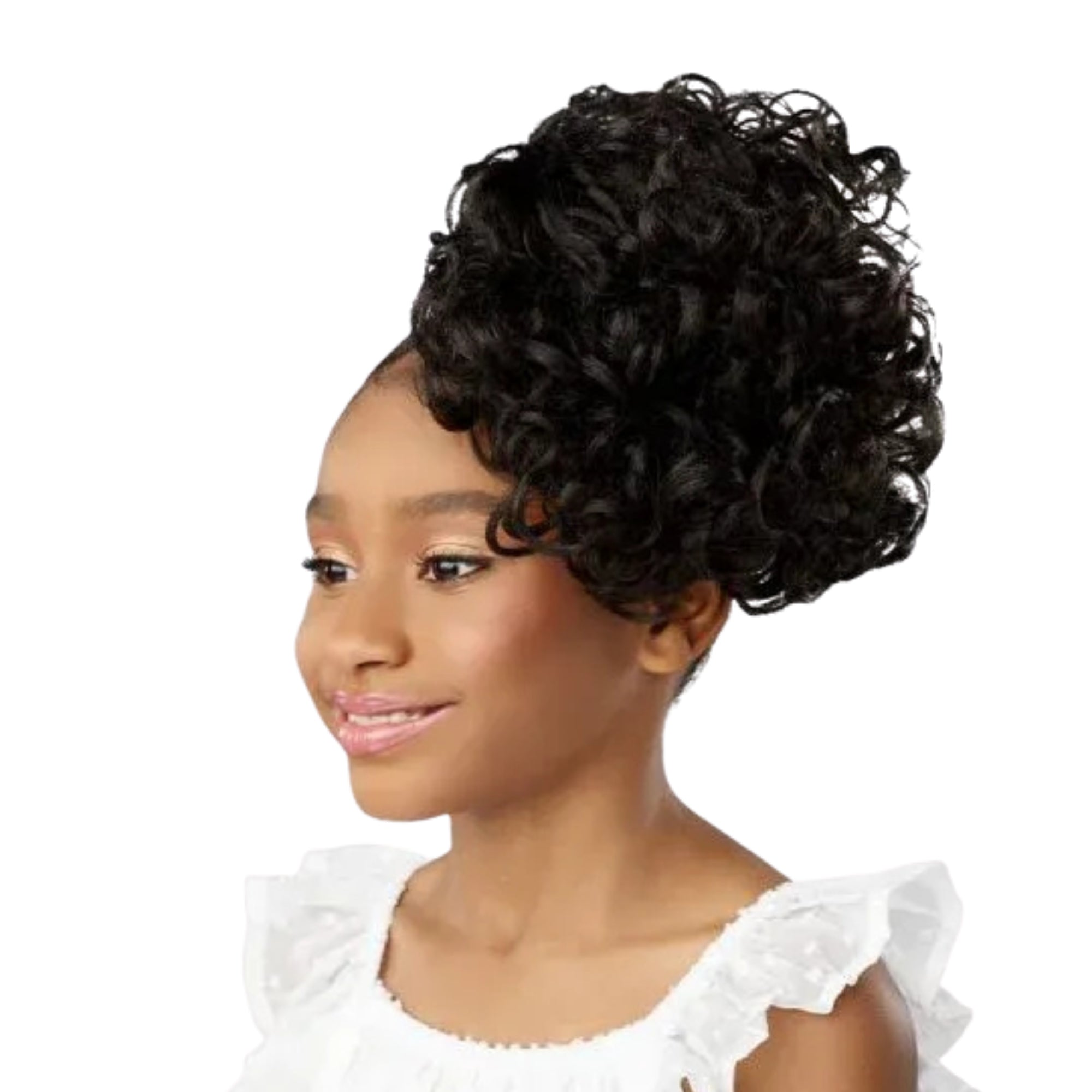 Short Curly Kids Drawstring Ponytail – 4"