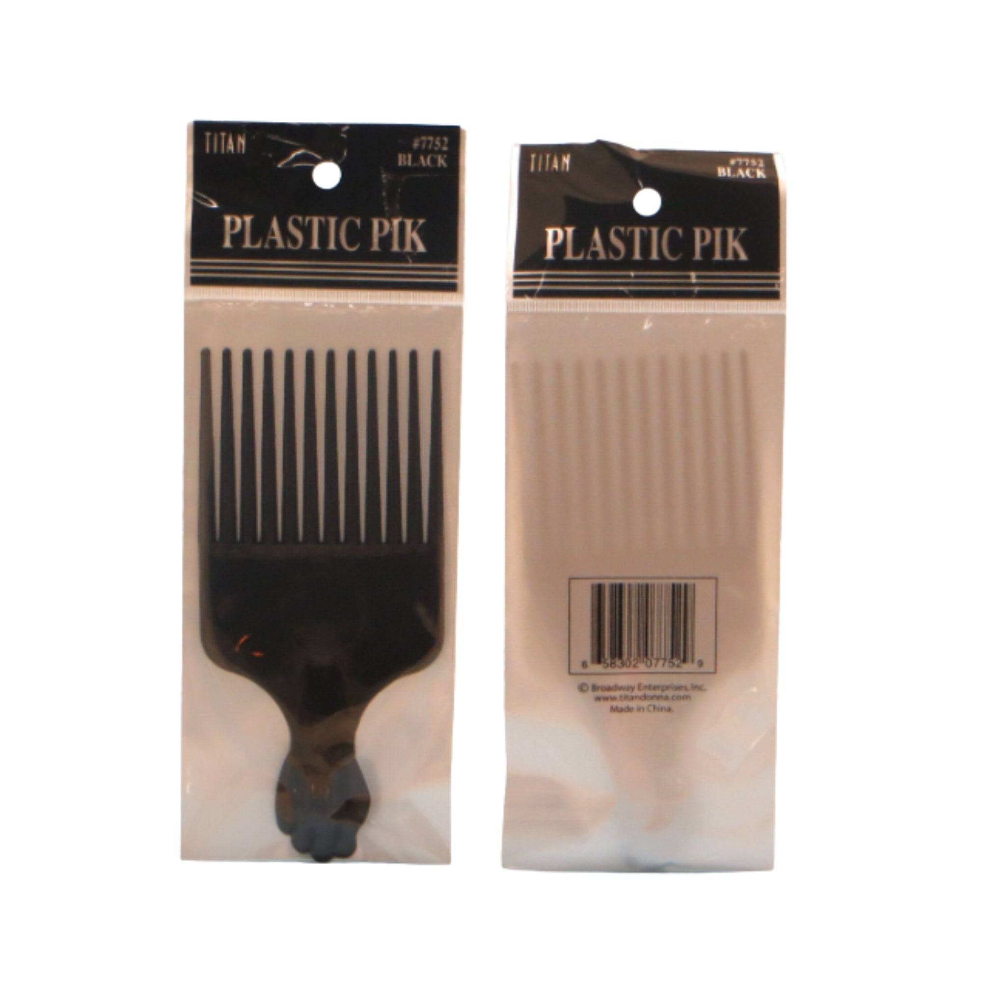Titan Plastic Hair Pik Black | Beauty Supply