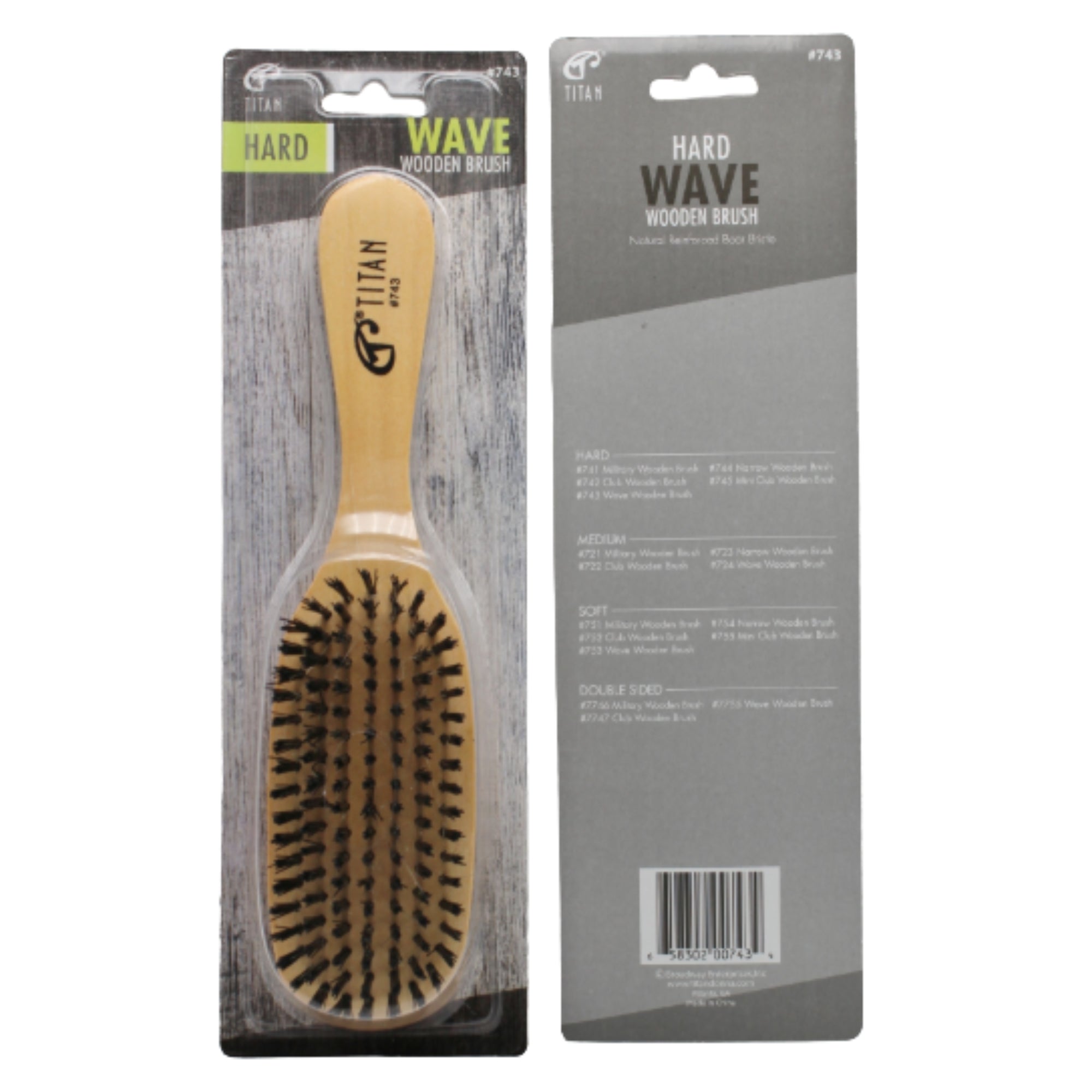 Titan Wave Brush Hrd Bristle Nat | Beauty Supply