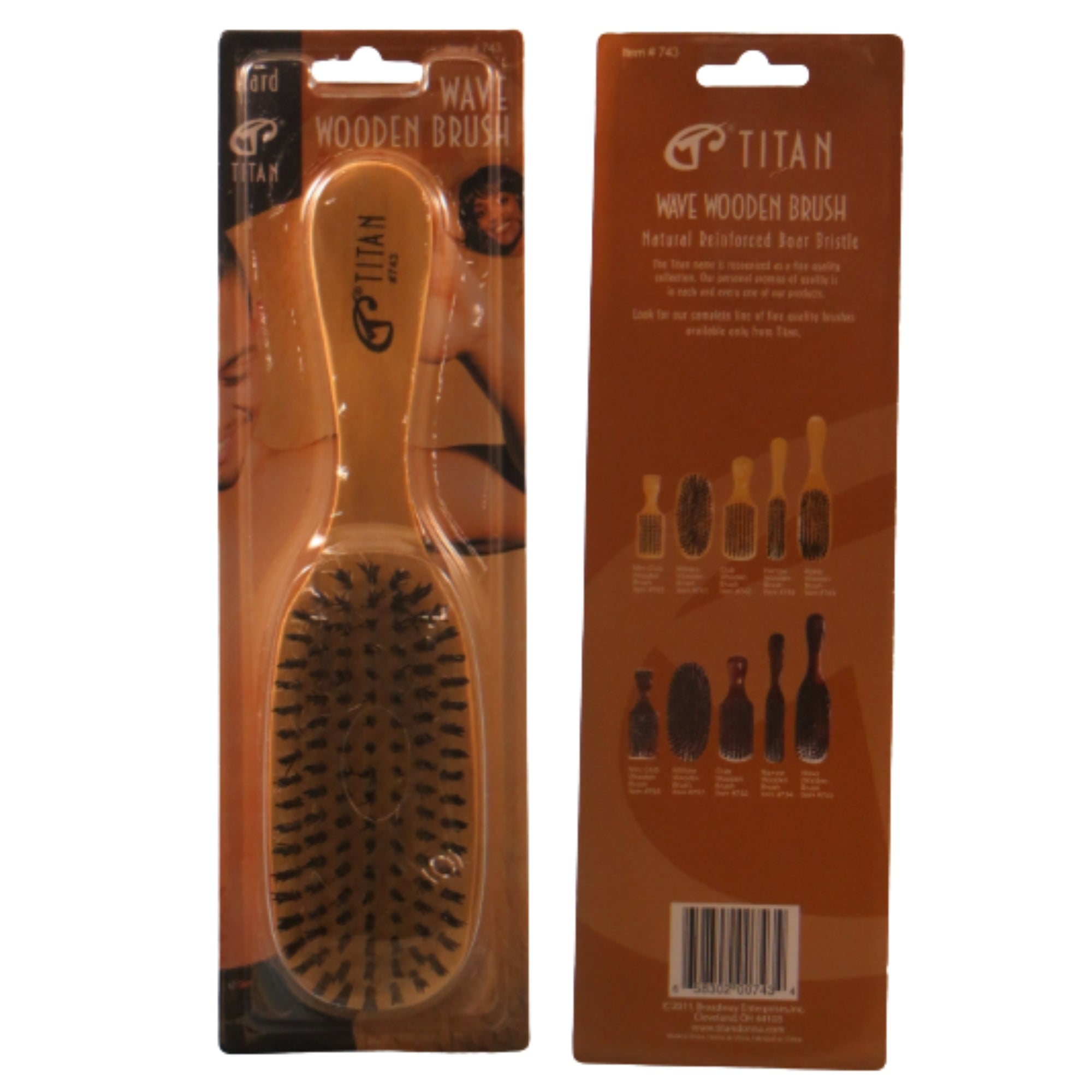 Titan Wave Brush Hrd Bristle Nat | Beauty Supply