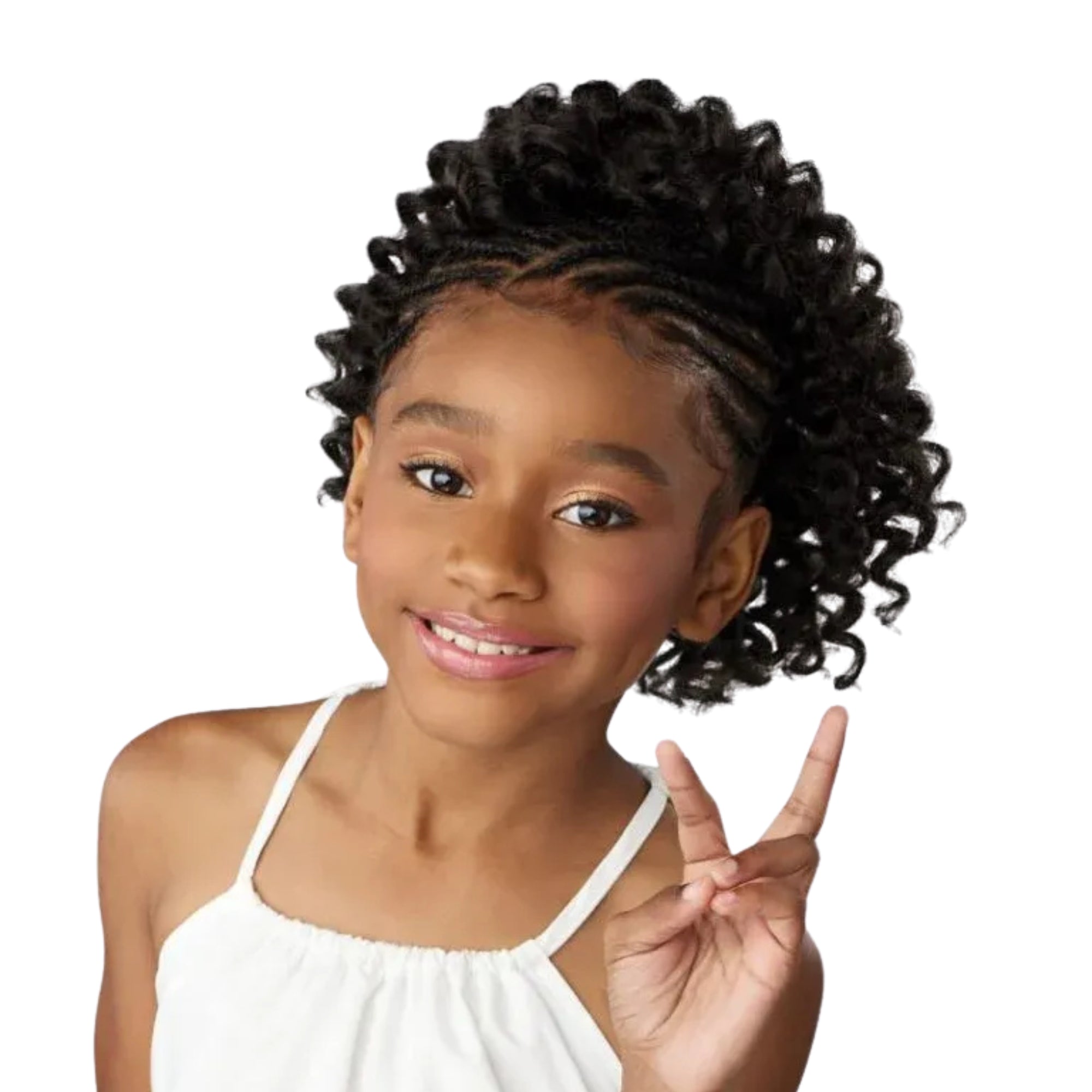 Twisted Strands Curly Tops Kids Drawstring Ponytail – 4"