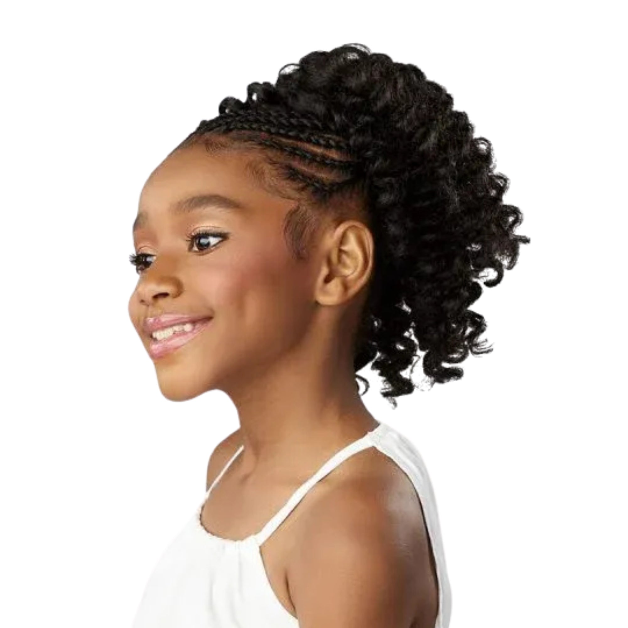 Twisted Strands Curly Tops Kids Drawstring Ponytail – 4"