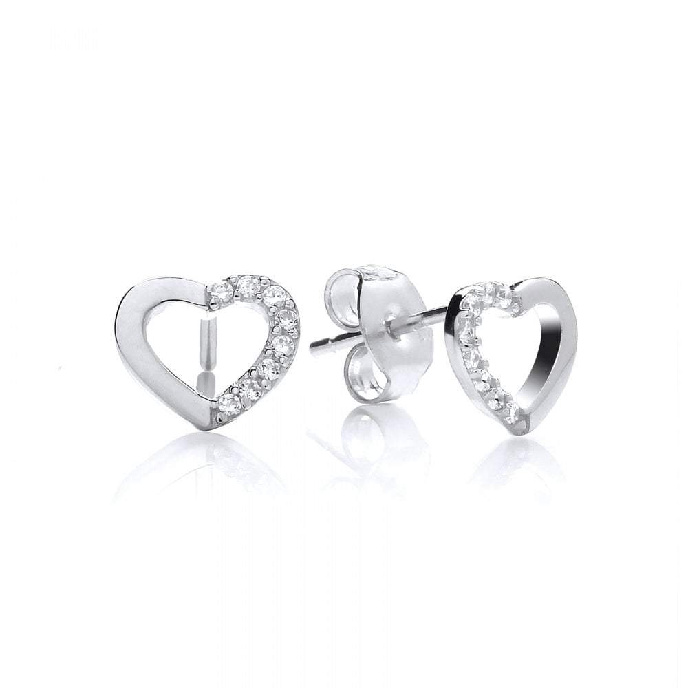 ELLAS SILVER HEARTS EARRINGS #UER-9751CS