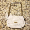 COACH BEIGE W/DBL GOLD CHAIN STRAP HANDBAG