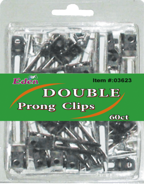 EDEN DOUBLE PRONG CLIPS 60 CT #03623