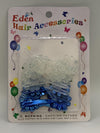 EDEN METALLIC BLUE & CLEAR BLUE SPECKLE FLOWER BARRETTE #FB-TBU
