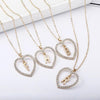 HEART RHINESTONE NECKLACE W/INITIAL