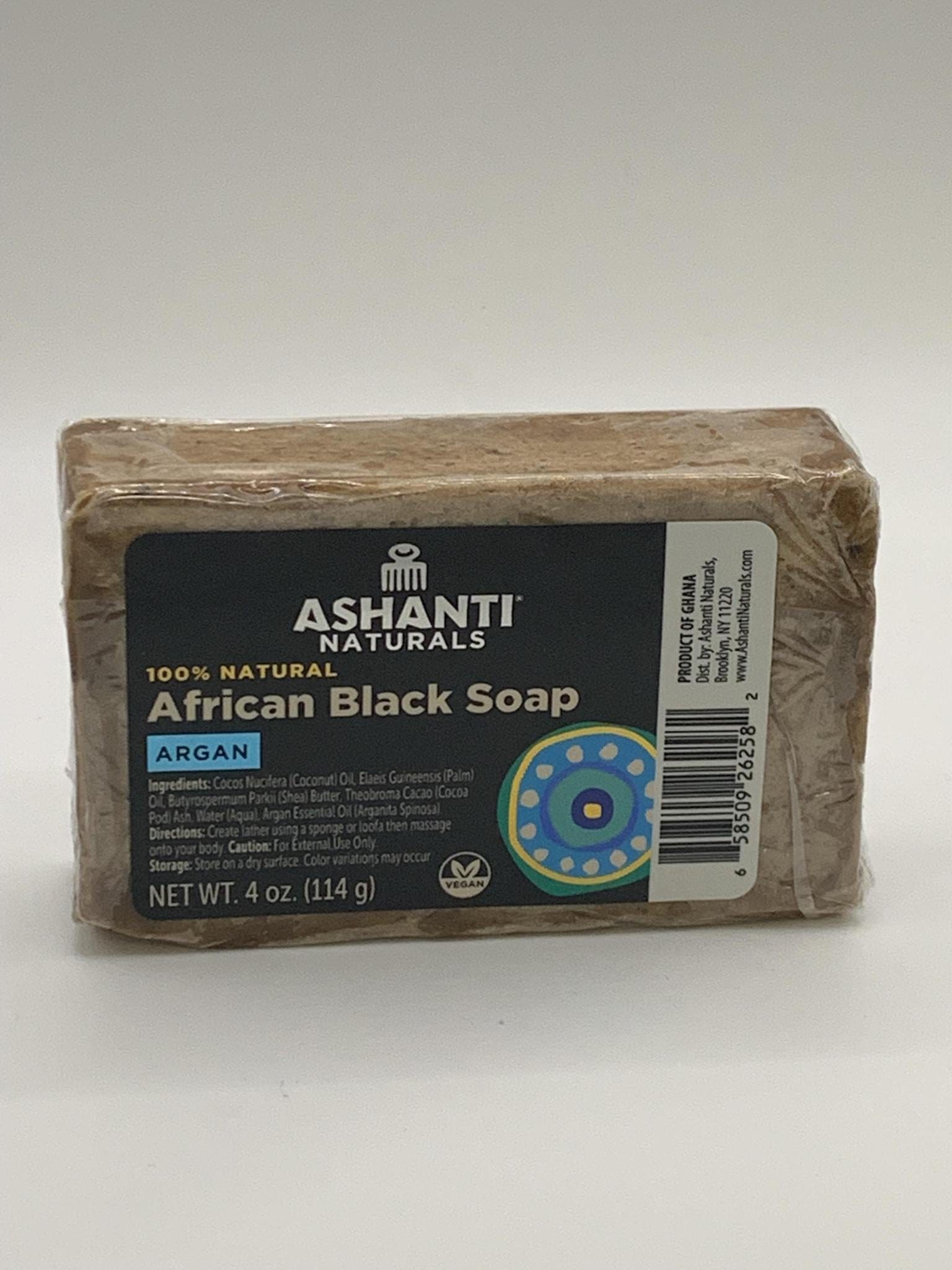 ASHANTI NATURAL 100% NATURAL AFRICAN BLACK SOAP 4oz.