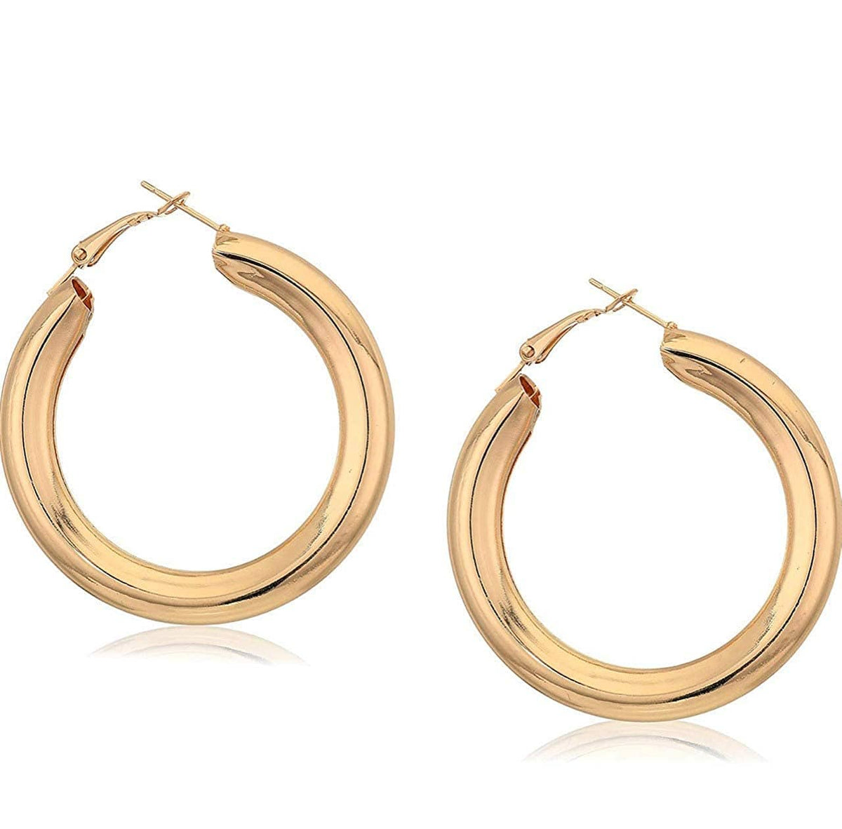 SNG GOLD RIBBED CIRCLE EARRINGS #R-7004G