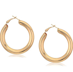 SNG GOLD RIBBED CIRCLE EARRINGS #R-7004G
